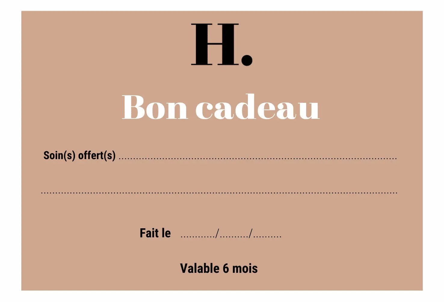 Bon cadeau - Le Boudhoir d'Hortense