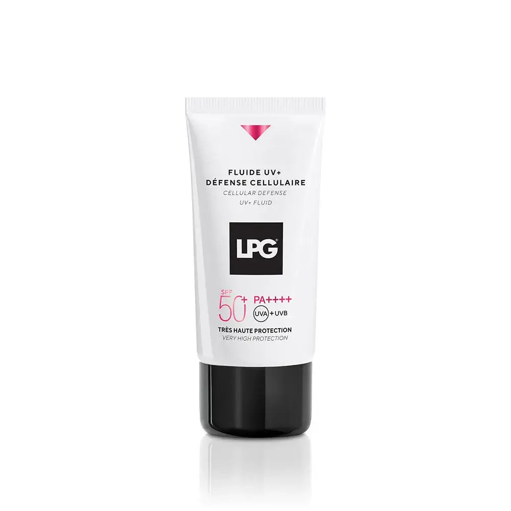 LPG FLUIDE UV+ DÉFENSE CELLULAIRE SPF50+/PA++++ - FLUIDE UV+ DÉFENSE CELLULAIRE SPF50+/PA++++ - LPG - crème solaire - Ce fluide solaire SPF 50+ offre une très haute protection multi-dimensionnelle contre les rayons UVA/UVB et la lumière bleue. Enrichi en