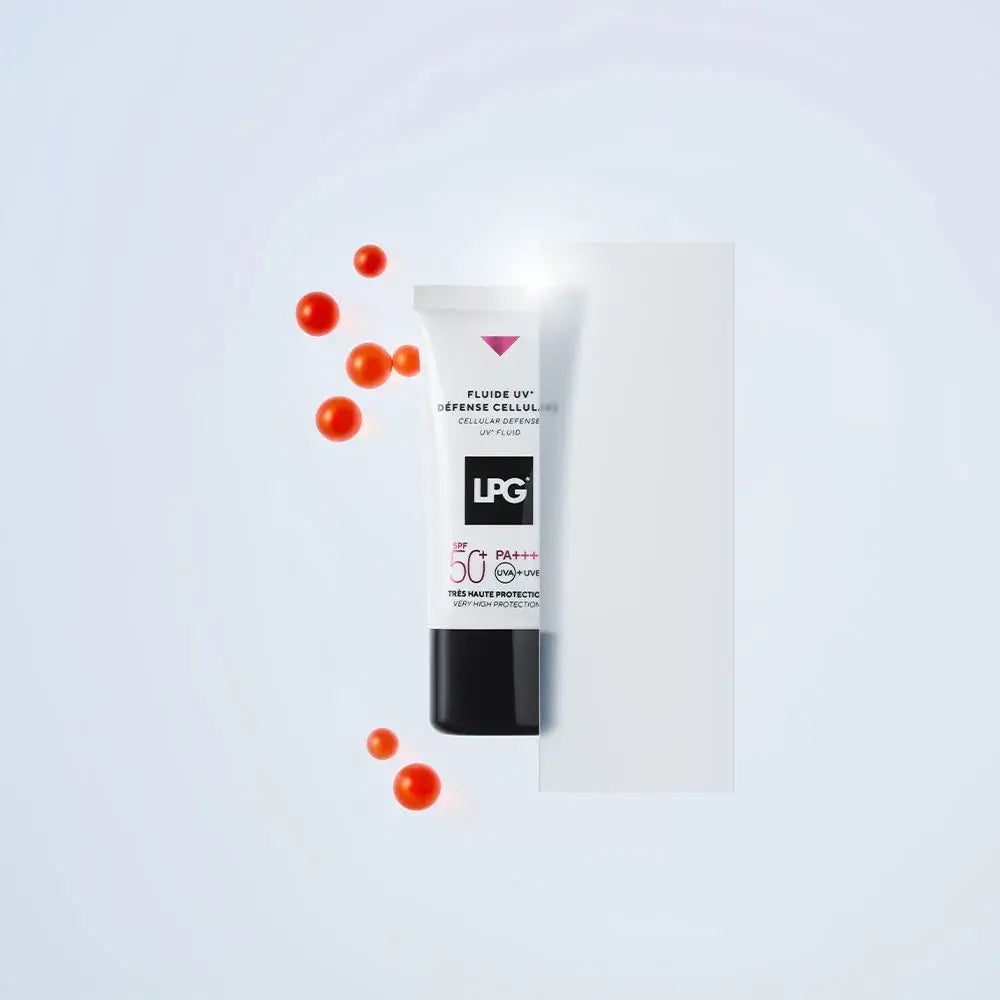 LPG FLUIDE UV+ DÉFENSE CELLULAIRE SPF50+/PA++++ - FLUIDE UV+ DÉFENSE CELLULAIRE SPF50+/PA++++ - LPG - crème solaire - Ce fluide solaire SPF 50+ offre une très haute protection multi-dimensionnelle contre les rayons UVA/UVB et la lumière bleue. Enrichi en